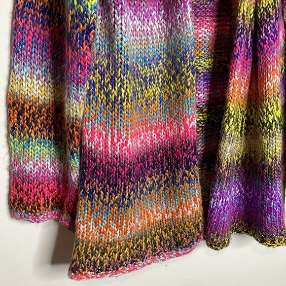 Wildfox | Multi Color Knit Longline Cardigan Size Medium - Picture 3 of 6